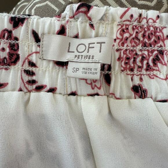 LOFT Lined Floral Silver Flecked Tiered Maxi Skirt and Sleeveless Top Size SP - Picture 9 of 12